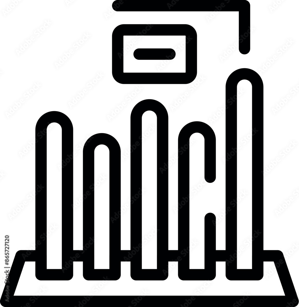 Minimalist icon of a falling bar chart showing a negative market trend
