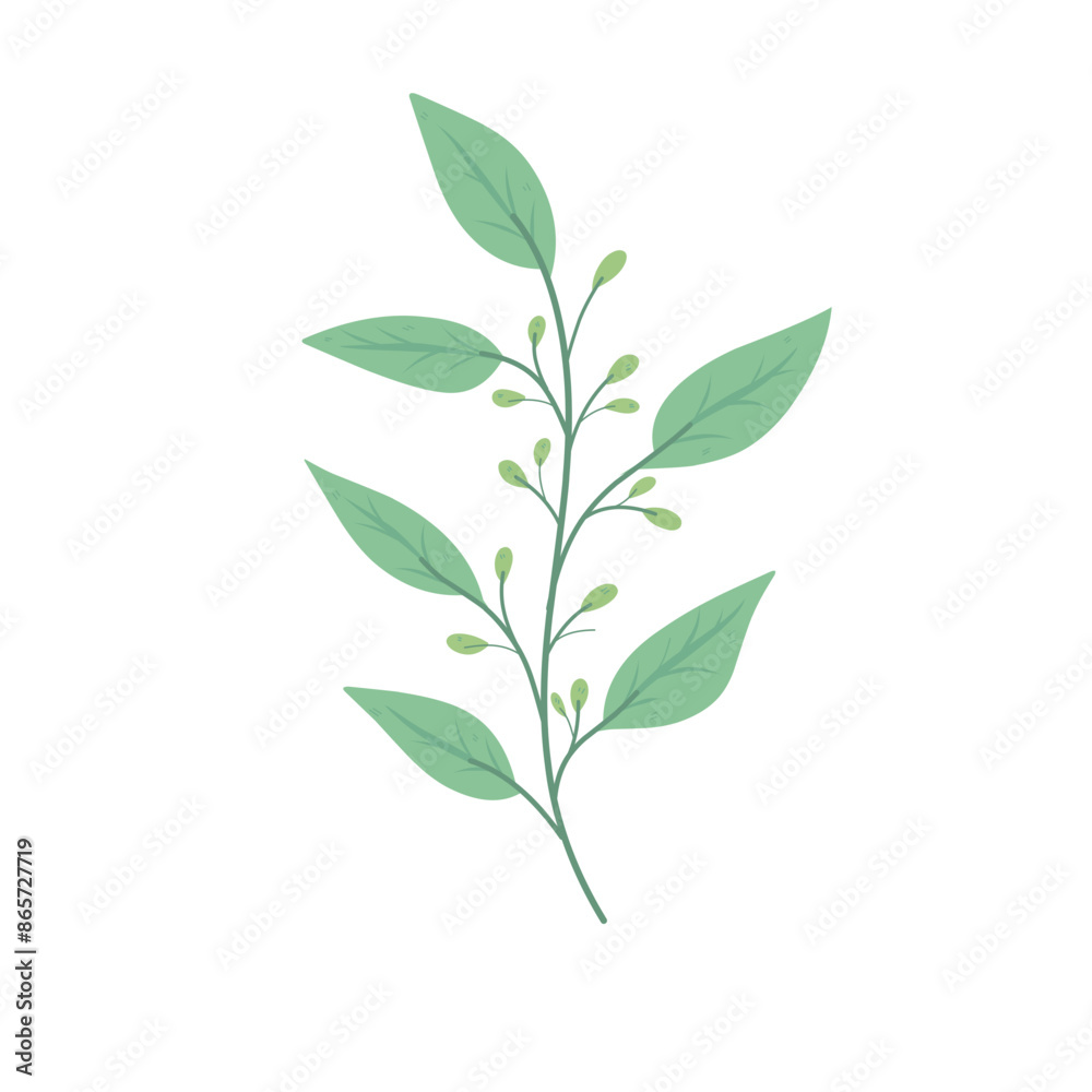 Illustration of Branching Leaves Branched Leaf Decoration Illustration of Branching Leaves Branched Leaf Decoration