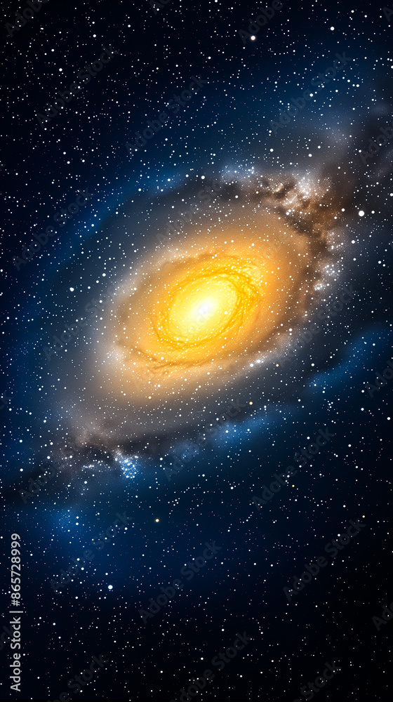 Fototapeta premium Abstract cosmic wallpaper. Spiral galaxy illustration. 