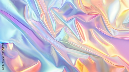 Swirling mix of iridescent gradient, creating a dynamic and fluid art texture. Copy space. 