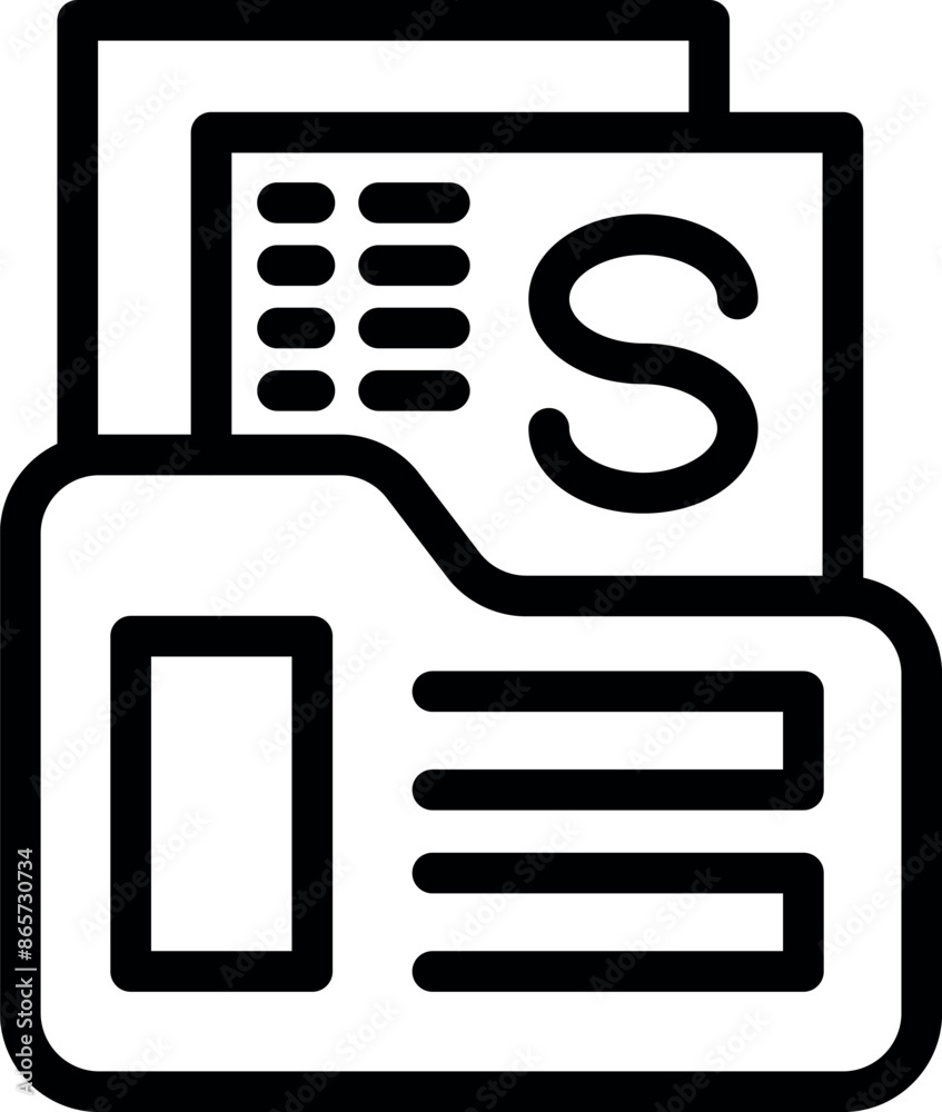 Open folder icon containing spreadsheet files, representing data organization and analysis Open folder icon containing spreadsheet files, representing data organization and analysis