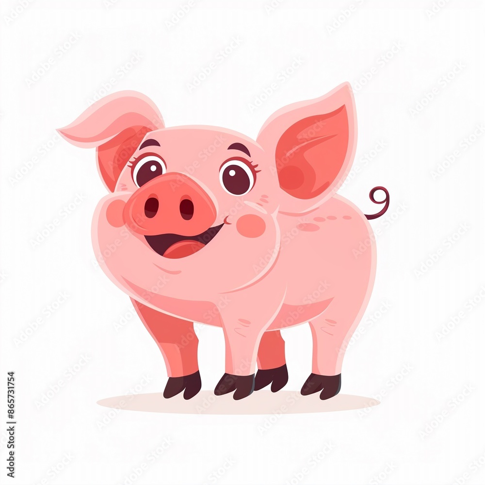 Very cute cartoon baby pig piggy smiling isolated on white background, minimal modern illustration style, for restaurant, pork, farm, children's book, card use. Very cute cartoon baby pig piggy smiling isolated on white background, minimal modern illustration style, for restaurant, pork, farm, children's book, card use.