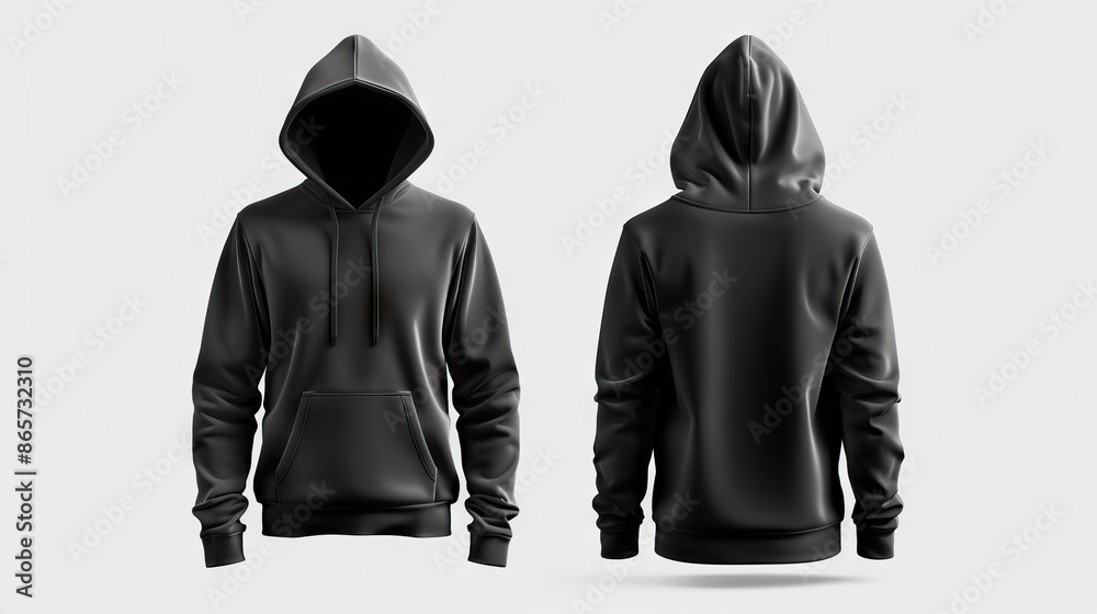 Black hoodie with clipping path for design mockup isolated. Black hoodie with clipping path for design mockup isolated.