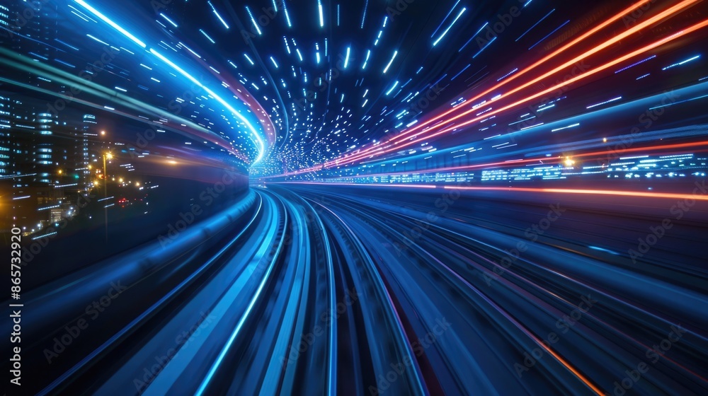 Obraz premium High speed abstract MRT track blur