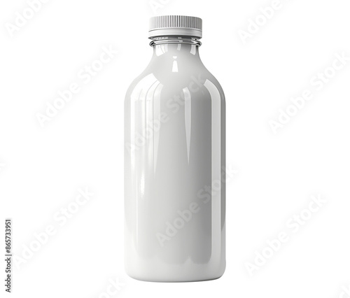 A blank milk bottle isolated on transparent background