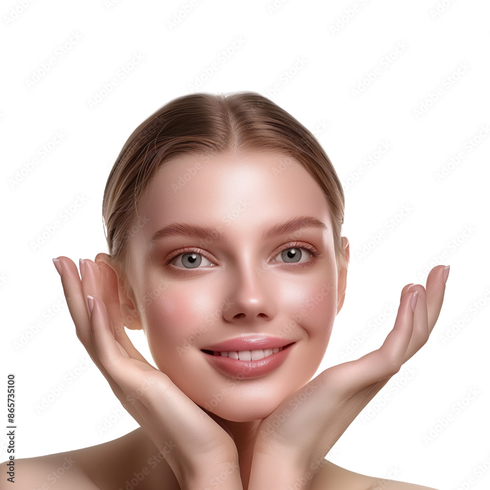 Young and beautiful skincare cosmetic beauty product promotion model Young and beautiful skincare cosmetic beauty product promotion model