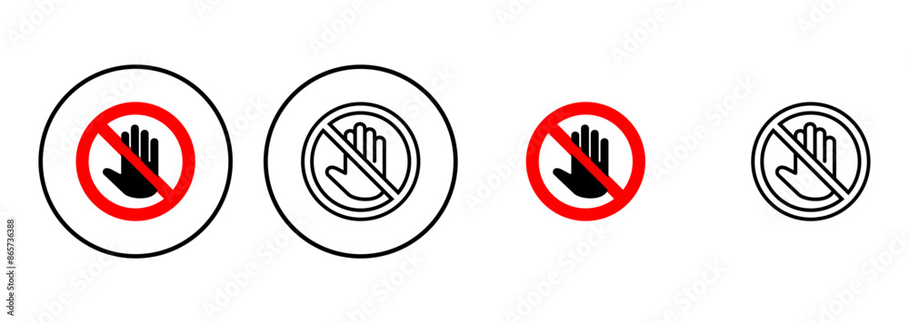Stop icon set. stop road sign. hand stop icon vector Stop icon set. stop road sign. hand stop icon vector