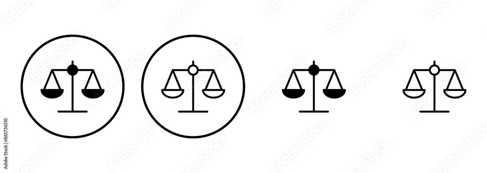 Scales icon set . Law scale icon. Justice sign Scales icon set . Law scale icon. Justice sign