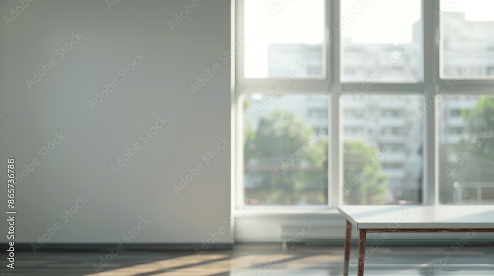 Minimalist Interior with a Window and Table Minimalist Interior with a Window and Table