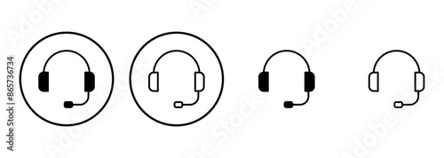 Headphone icon set. Headvector icon symbols