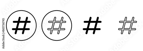 Hashtag icon set. hashtag symbol