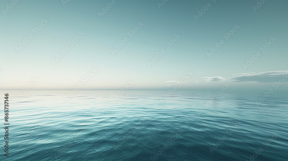 Obraz premium Serene Abstract Ocean Horizon in Soft Blue Hues
