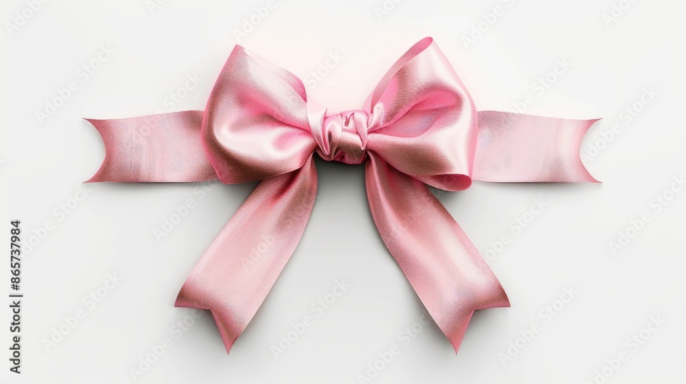 Pink bow isolated on white background Pink bow isolated on white background
