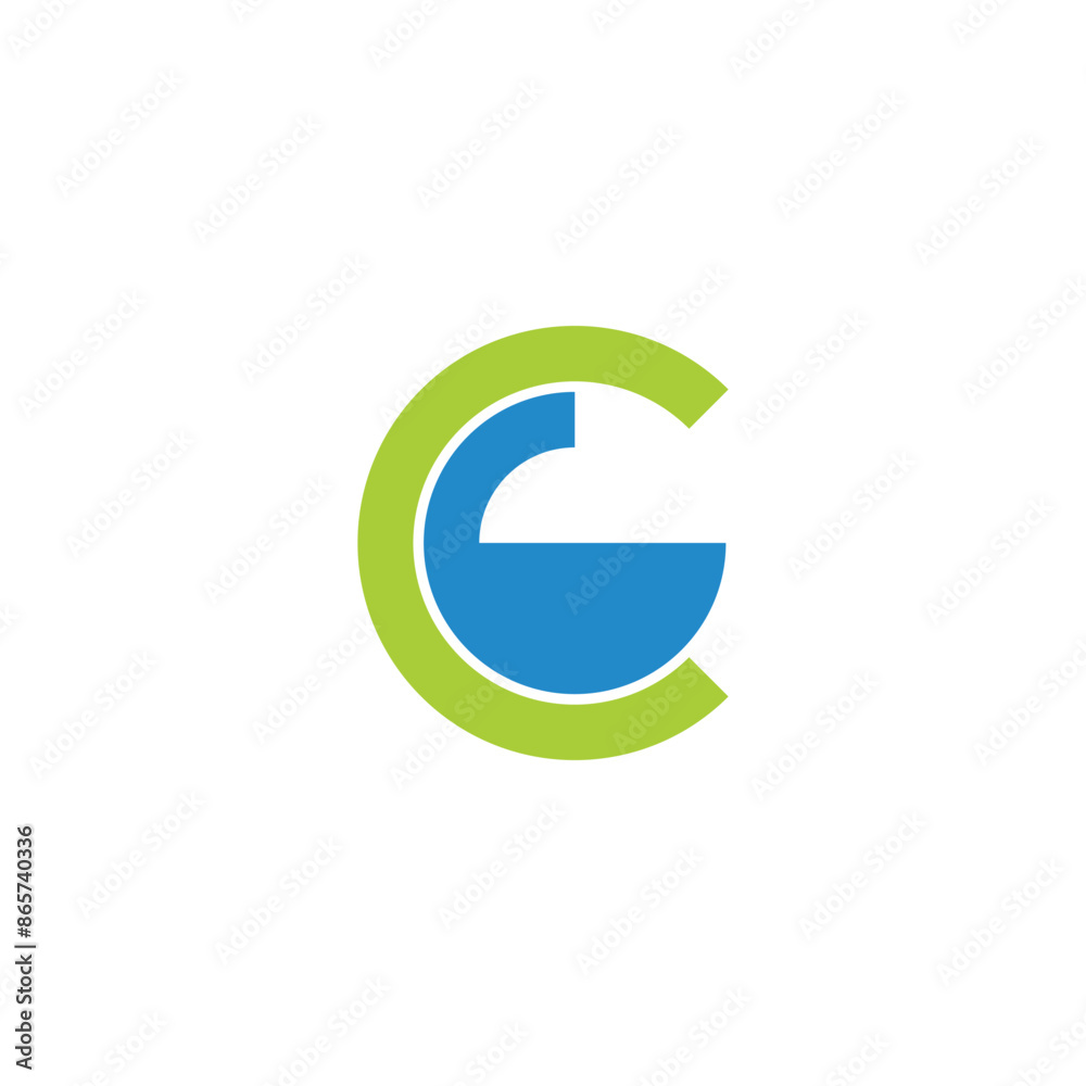 letter cg blue green simple geometric logo vector letter cg blue green simple geometric logo vector