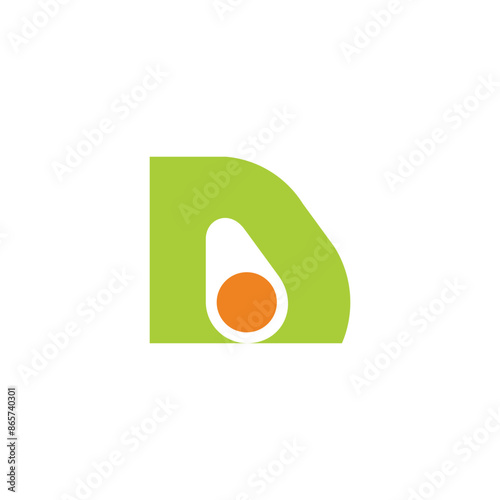 letter d abstract avocado colorful logo vector