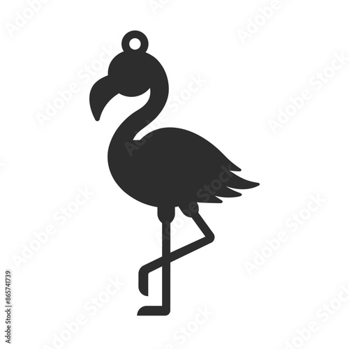 Vector design for earring, pendant or keychain with flamingo shape. Jewelry silhouette laser cut template. Cnc cutting with metal, wood or leather
