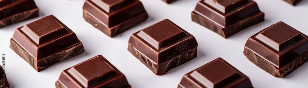 Precision Stacked Chocolate Squares in Elegant Minimalist Arrangement Precision Stacked Chocolate Squares in Elegant Minimalist Arrangement