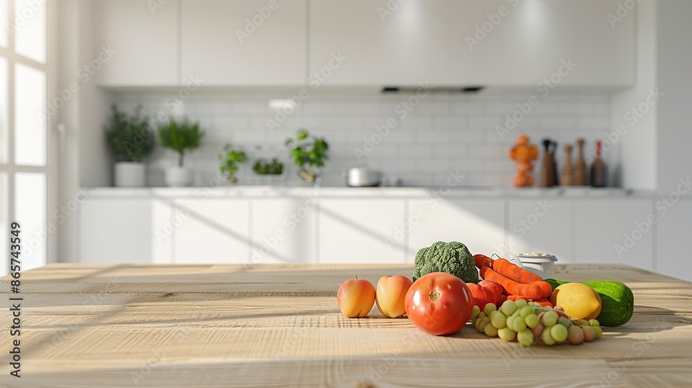 Fresh Produce on a Kitchen Table Fresh Produce on a Kitchen Table