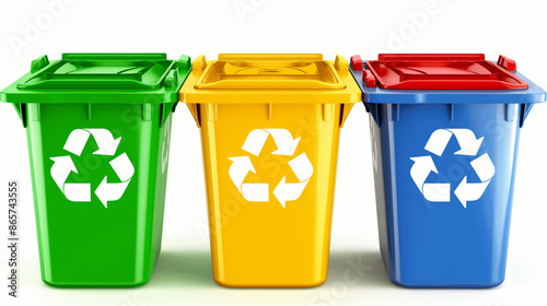 Obraz na płótnie Recycle bins , clipart, high quality, white background w salonie