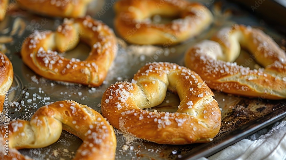 Heart shaped pretzels baked until golden brown Heart shaped pretzels baked until golden brown