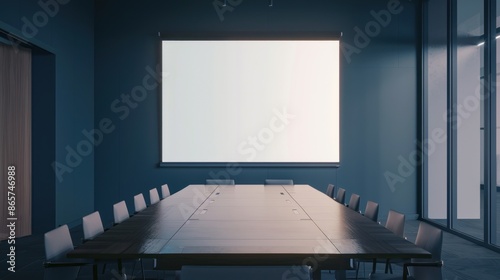 Empty Conference Room with Whiteboard and Large Windows