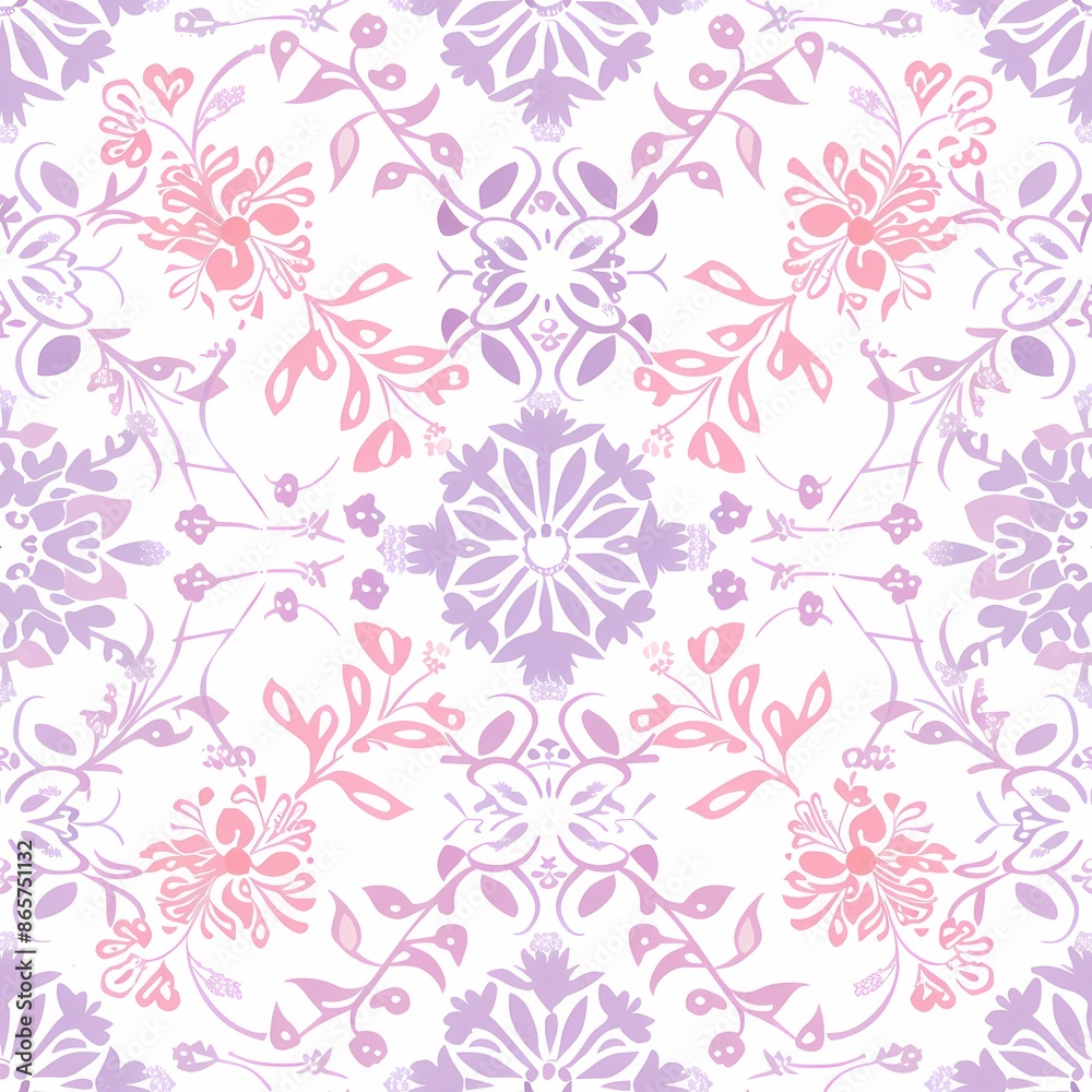 Obraz premium Delicate Floral Pattern in Lavender and Pink