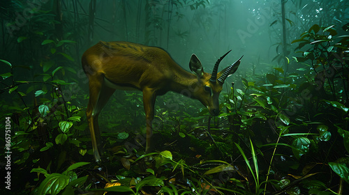  saola grazing the dense jungles of Vietnam capturing the vibrant nature and wildlife photo