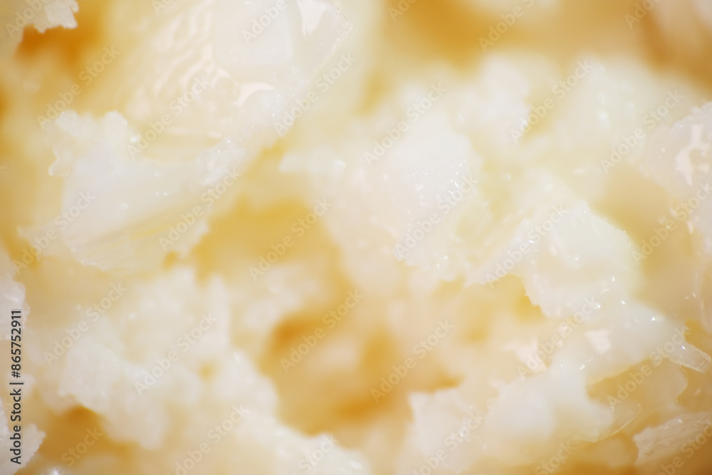 Macro texture of shaved milk ice