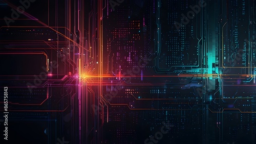 Abstract technology background. Generative Ai