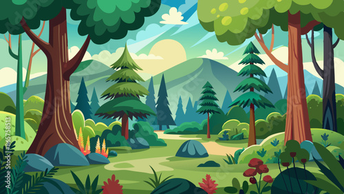 forest scene with natural background