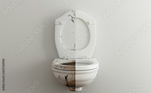 Clean Vs Dirty Toilet Bowl Before And After