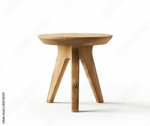 Wooden Tripod Side Table With Natural Finish