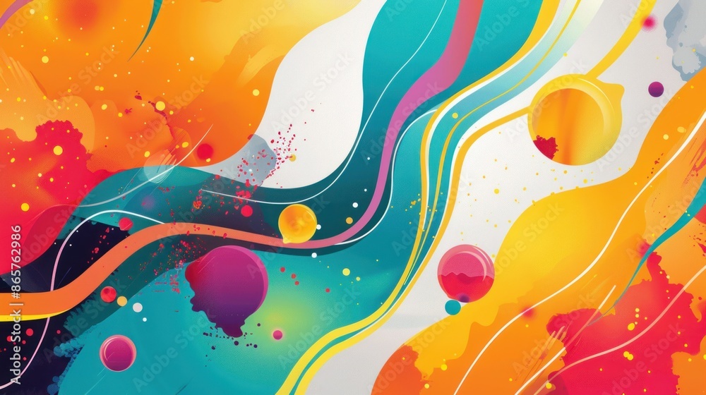 Abstract Vibrant Background. Colorful Swirls and Splashes Abstract Vibrant Background. Colorful Swirls and Splashes
