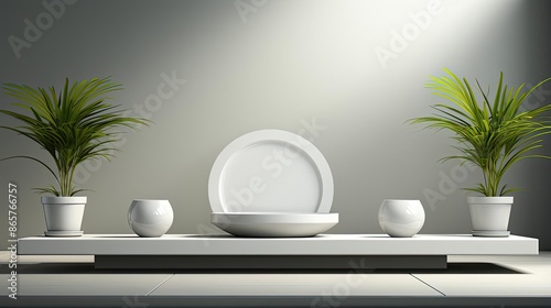 3d podium product stand or display with minimalist background and cinematic light