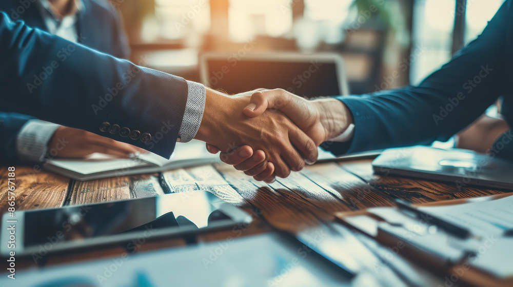 2 people are shaking hands as the business contract is satisfied by both sides and the deal is done 2 people are shaking hands as the business contract is satisfied by both sides and the deal is done
