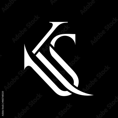 initial KS logo on a black and white background