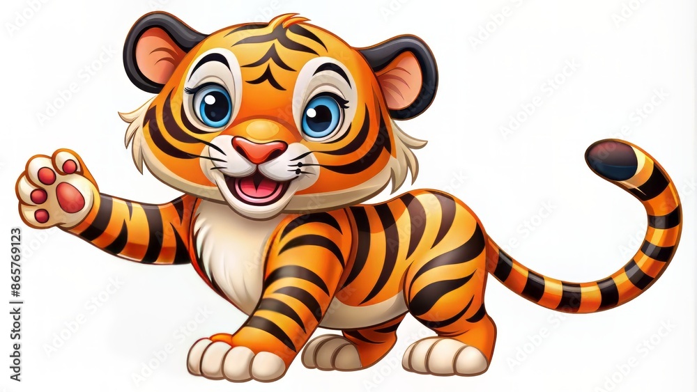 Adorable cartoon tiger mascot with vibrant orange and black stripes, playful facial expression, and various fun poses, ideal for children's brand or educational content. Adorable cartoon tiger mascot with vibrant orange and black stripes, playful facial expression, and various fun poses, ideal for children's brand or educational content.