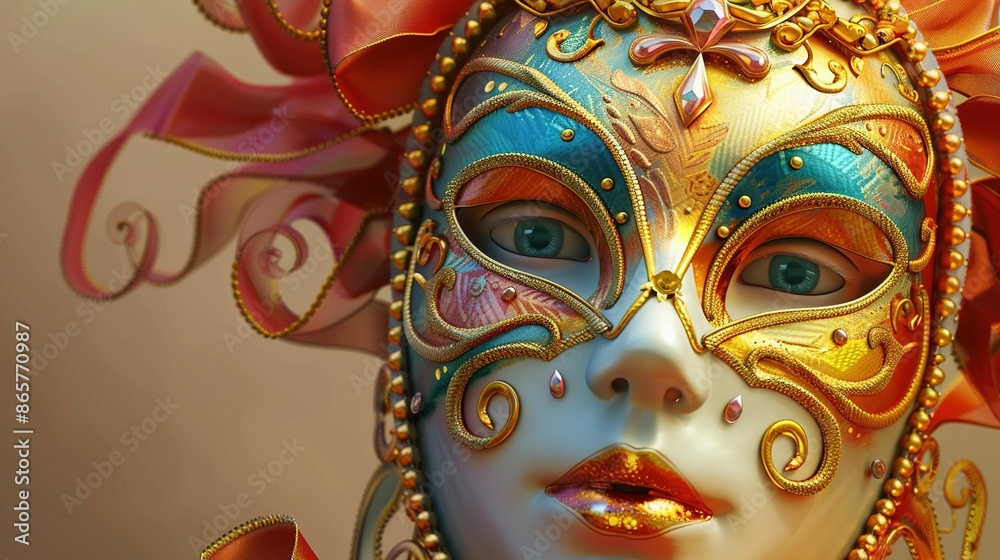 A golden colour mask UHD wallpaper