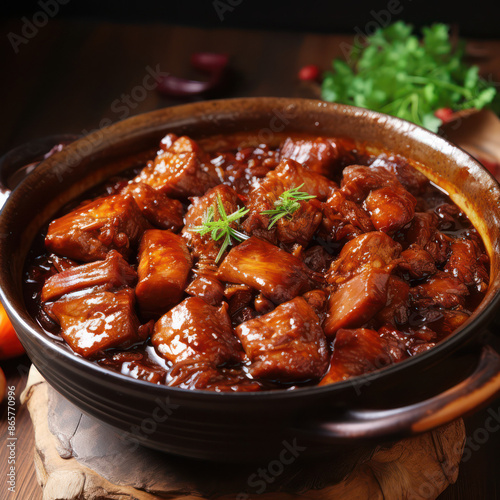 stew with vegetables in a pan