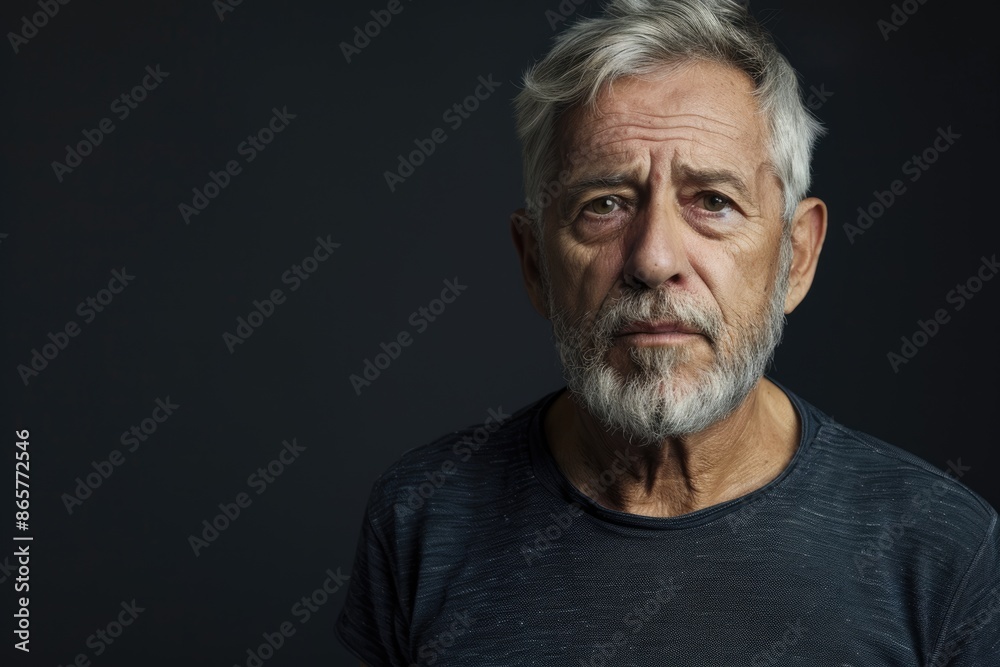 Serious senior man with grey hair looking at camera. Serious senior man with grey hair looking at camera.