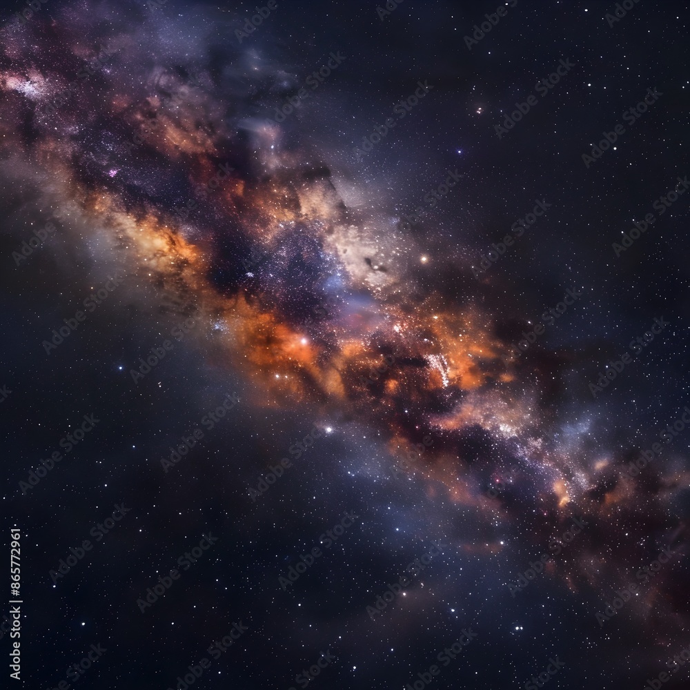 Depiction of the Captivating Milky Way Galaxy with Shimmering Stars and Cosmic Dust Depiction of the Captivating Milky Way Galaxy with Shimmering Stars and Cosmic Dust