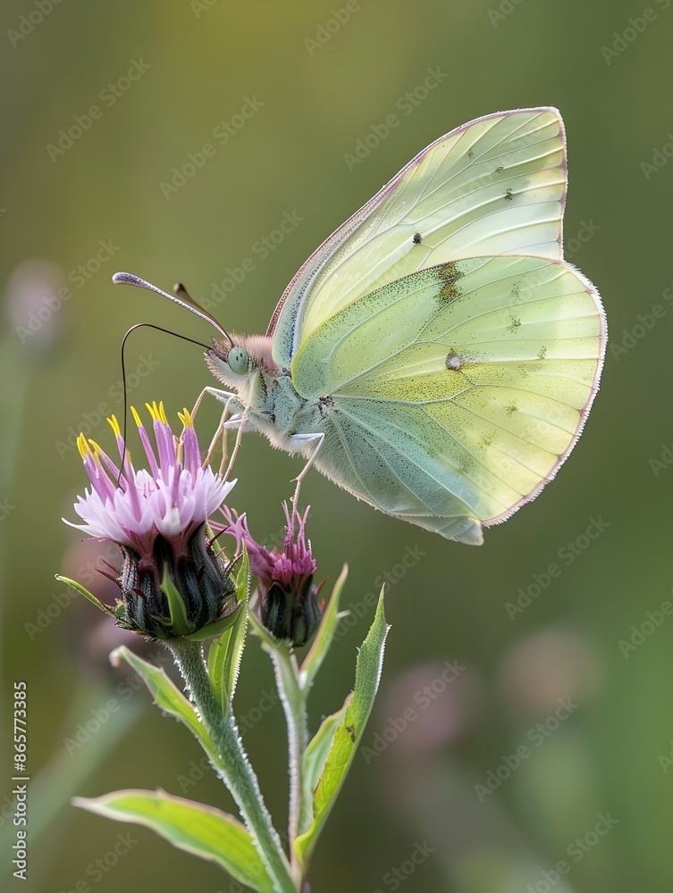 Vibrant Butterfly Perched on Blooming Flower with Delicate Wings Vibrant Butterfly Perched on Blooming Flower with Delicate Wings