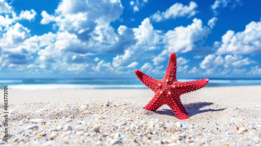 a closeup starfish in the beach near coconut
