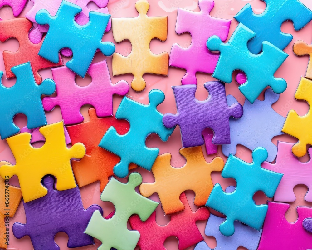Flat lay jigsaw puzzle teamwork concept Flat lay jigsaw puzzle teamwork concept