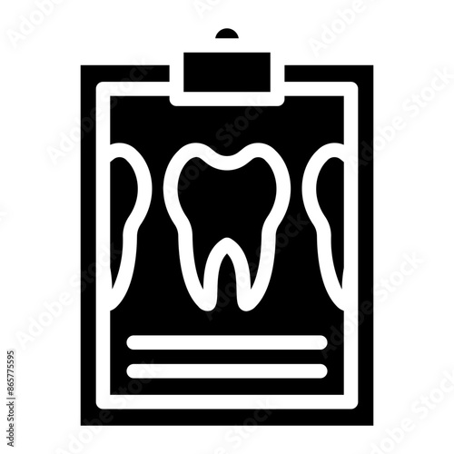 Clipboard with dental icon symbol