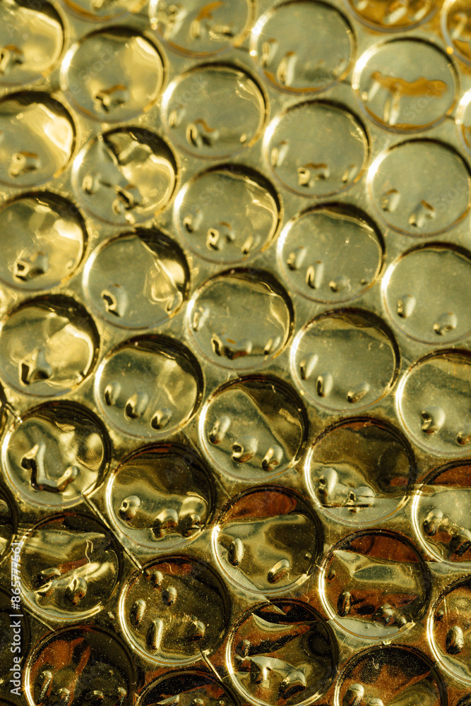 close up of gold bubble mailer close up of gold bubble mailer