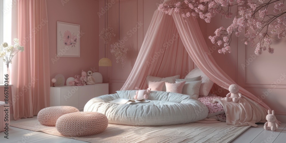 Kid bedroom interior of the house. Children bedroom concept. Kid bedroom interior of the house. Children bedroom concept.