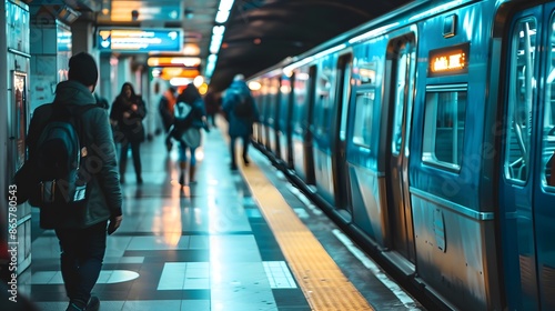 A commuter waits for a train at a station, capturing the anticipation and rhythm of daily transit. Generative Ai.