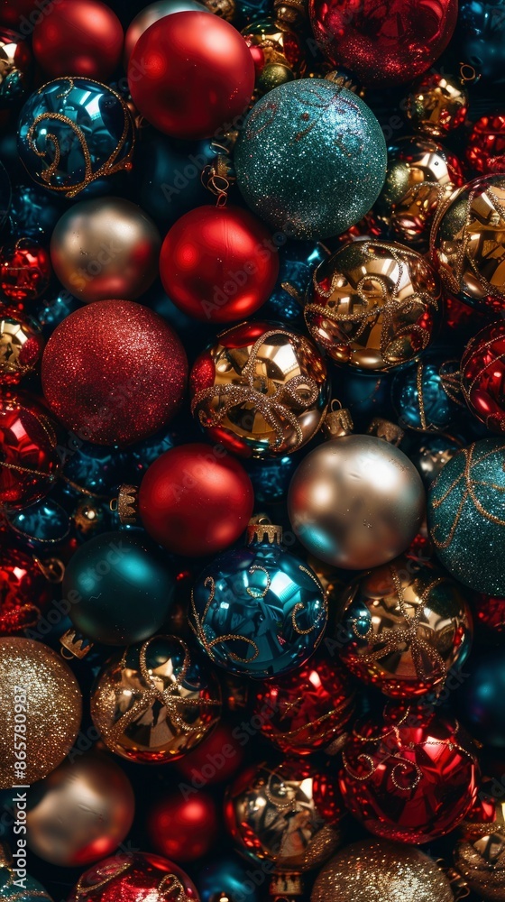 Christmas balls, Christmas, Free background image - generative ai Christmas balls, Christmas, Free background image - generative ai