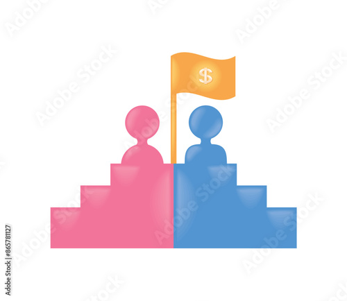 businessman and businesswoman unequal salary